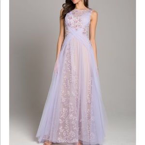 LARA lavender floral evening gown